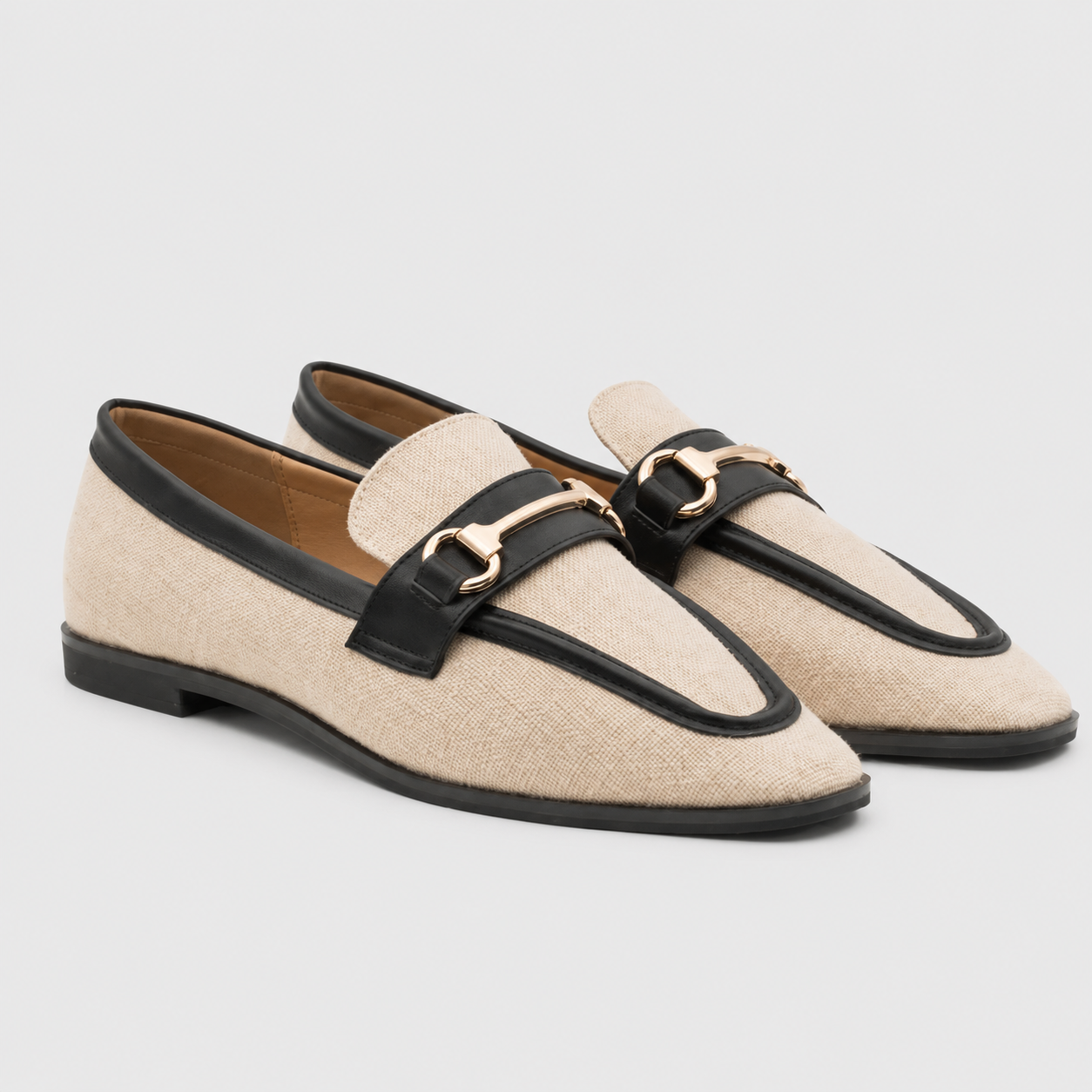 Mocassins écru et noir - Image 3